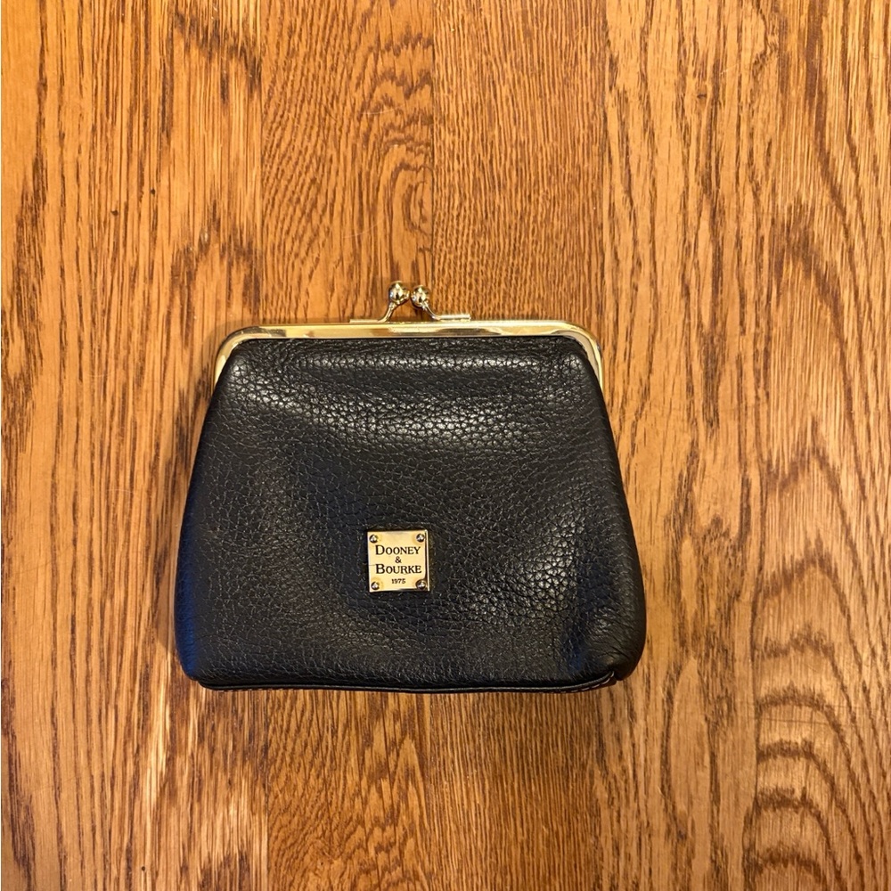 Dooney & Bourke Black Leather Clasp Wallet/Pouch/Mini Purse